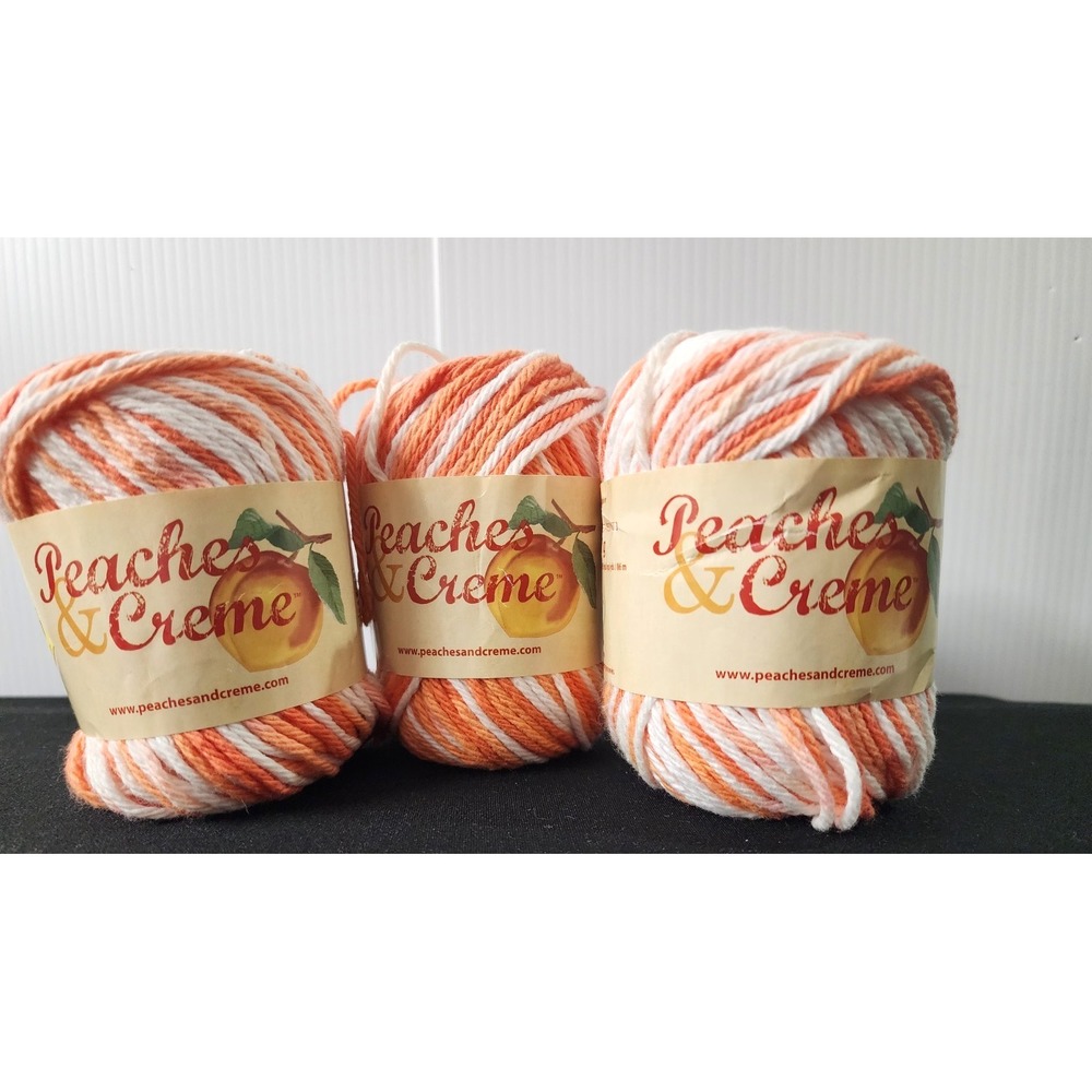 Peaches & Creme Yarn Poppy  2oz.   Lot of 3   Lot WL189283   NEW